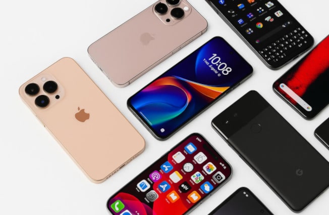 A selection of current smartphones